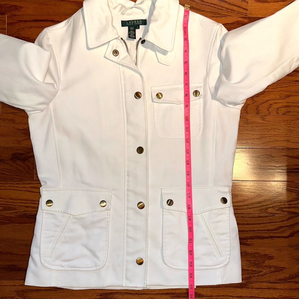 Lauren Ralph Lauren White Chore Barn Coat Equestrian Style Jacket Size Small - Picture 9 of 13